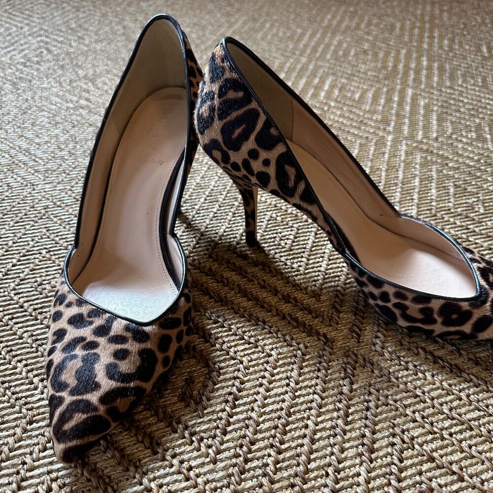 J Crew Colette D'Orsay Pumps Size 10 Leopard Print -Excellent Used Condition